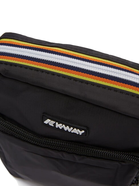 ERLOY Bolsa de nailon con bolsillo negro también - Bandoleras Hombre