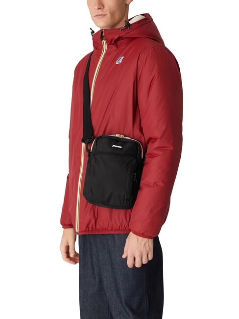 ERLOY Bolsa de nailon con bolsillo negro también - Bandoleras Hombre