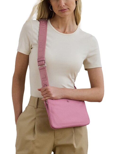 LANDYN Bolso bandolera plano de nailon rosas malva - Bolsos Mujer