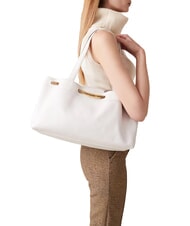 BORBONESE FILO  Bolso de hombro, de piel blanco - Bolsos Mujer - 5