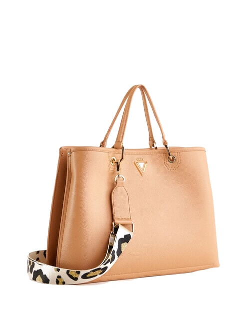 BEA SUMMER Bolso de mano con bandolera de piel animal arena - Bolsos Mujer