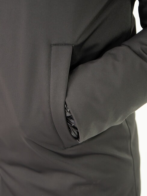 PURENESS Chaqueta larga de plumas con capucha negro - Chaquetas de plumas de mujer