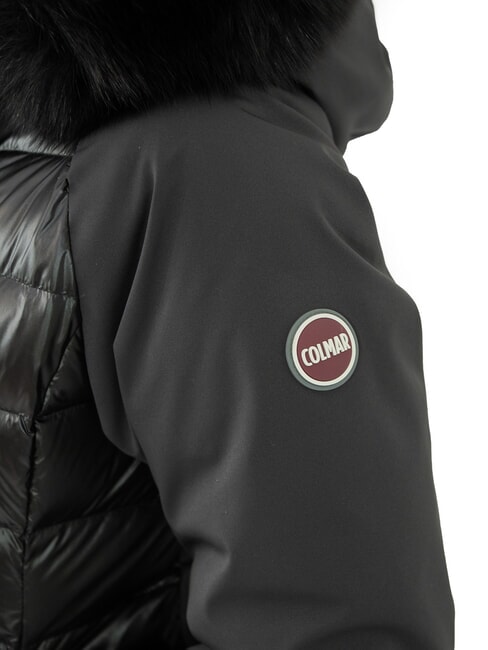 PURENESS Chaqueta de plum&oacute;n bimaterial con capucha negro - Chaquetas de plumas de mujer