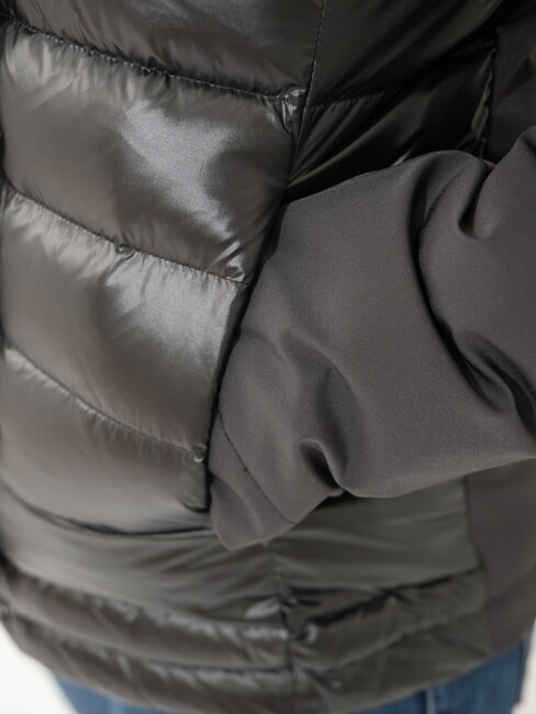 PURENESS Chaqueta de plum&oacute;n bimaterial con capucha negro - Chaquetas de plumas de mujer