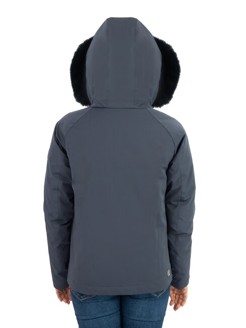 PURENESS Chaqueta de plum&oacute;n bimaterial con capucha Azul marino - Chaquetas de plumas de mujer