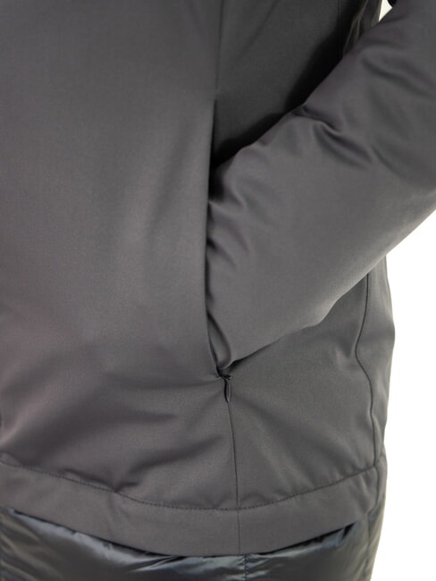 PURENESS Chaqueta de plum&oacute;n bimaterial con capucha Azul marino - Chaquetas de plumas de mujer