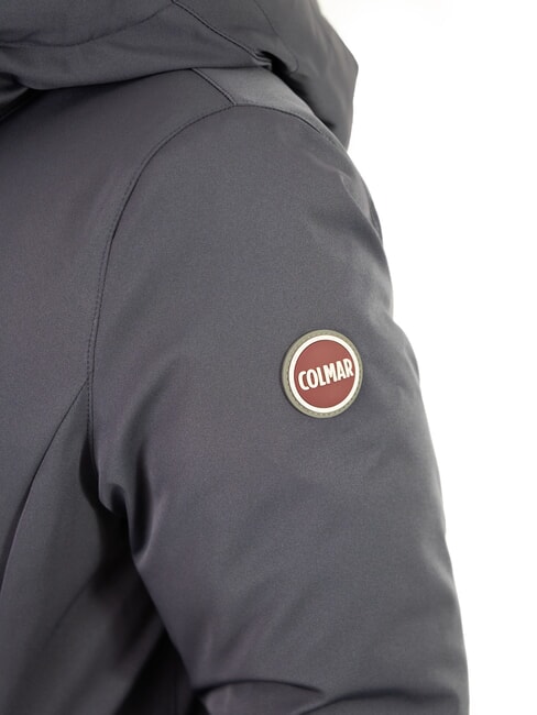 PURENESS Chaqueta de plumón bimaterial con capucha Azul marino - Chaquetas de plumas de mujer