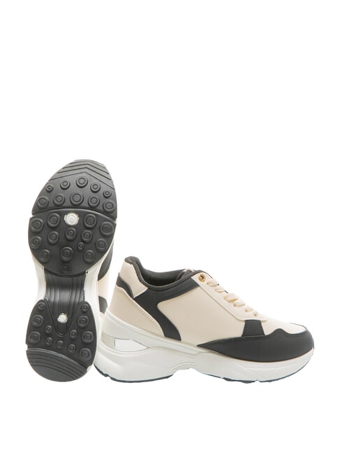 METALLIC LOGO Zapatillas altas de piel bicolor blanco/negro - Zapatos Mujer