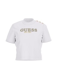 GUESS CN SS CROPPED Camiseta de algodón purwhite - camiseta - 4