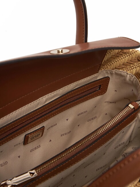 SIMONA  Bolso de mano, con bandolera natural / coñac - Bolsos Mujer