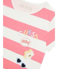 GUESS KIDS Camiseta de rayas blanco y fucsia st - Camiseta ni&ntilde;o - 3