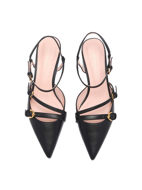 FERNANDA Zapatos de cuero con tiras en la parte posterior negro - Zapatos Mujer