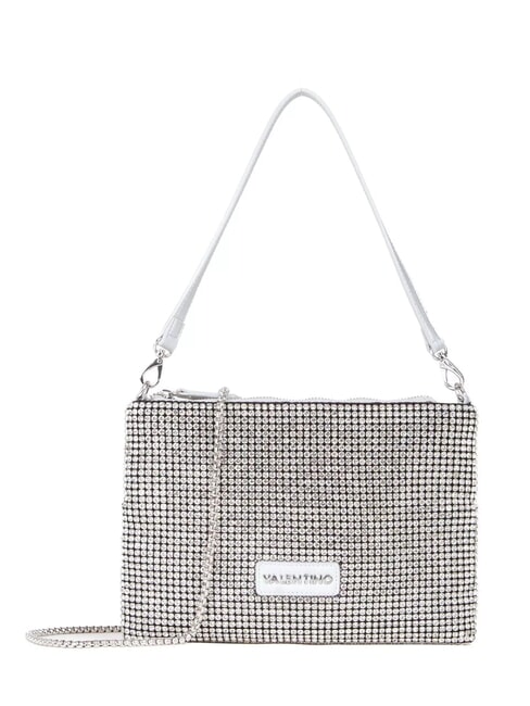 NABILAH Bolso de mano con pedrer&iacute;a y bandolera plata - Bolsos Mujer