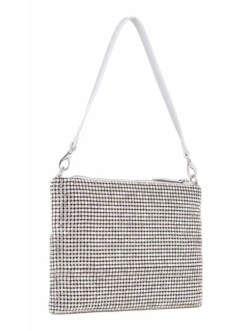 NABILAH Bolso de mano con pedrer&iacute;a y bandolera plata - Bolsos Mujer