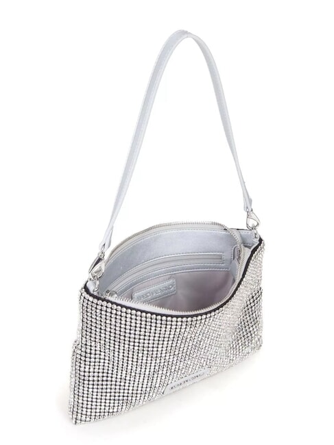 NABILAH Bolso de mano con pedrer&iacute;a y bandolera plata - Bolsos Mujer