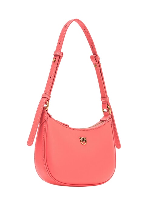 HALF MOON BABY Bolso de hombro de piel coral. oro antiguo picante - Bolsos Mujer