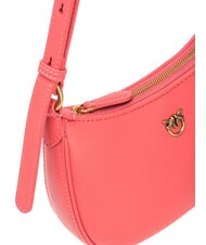 PINKO HALF MOON BABY Bolso de hombro de piel coral. oro antiguo picante - Bolsos Mujer - 3