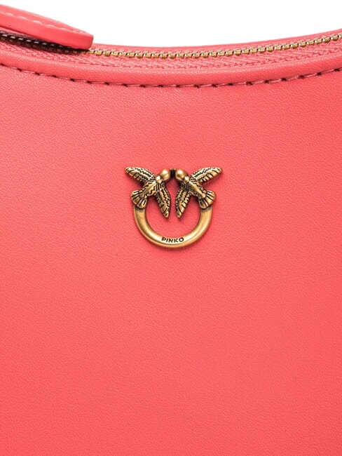 HALF MOON BABY Bolso de hombro de piel coral. oro antiguo picante - Bolsos Mujer