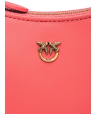 PINKO HALF MOON BABY Bolso de hombro de piel coral. oro antiguo picante - Bolsos Mujer - 4