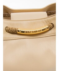 BORBONESE FILO  Bolso de hombro, de piel arena - Bolsos Mujer - 3