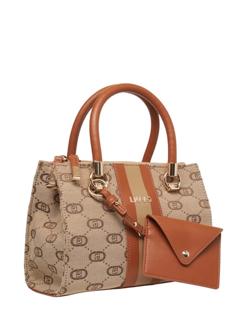 MANHATTAN Bolso baúl de tejido jacquard natural - Bolsos Mujer