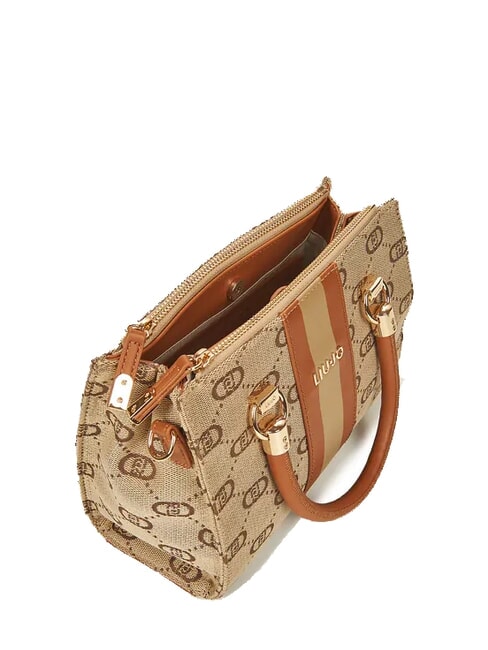 MANHATTAN Bolso baúl de tejido jacquard natural - Bolsos Mujer