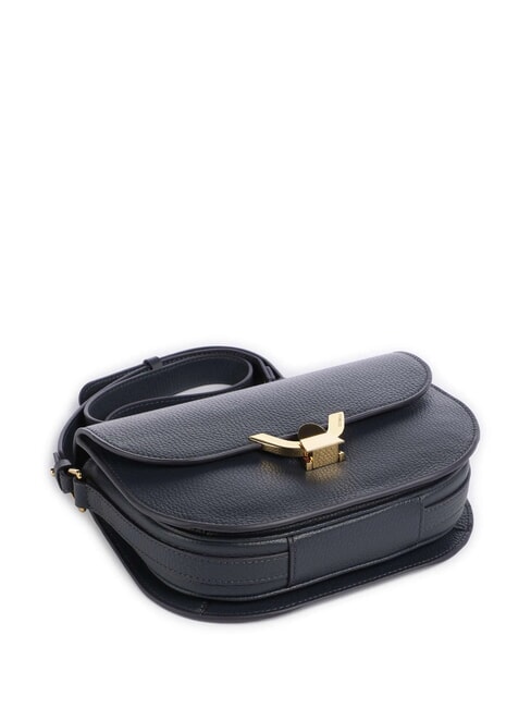 DEW Bolso bandolera de piel martillada azul medianoche - Bolsos Mujer