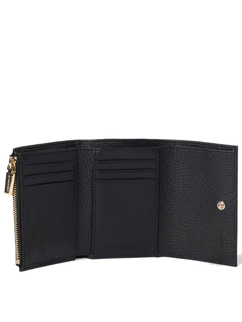 METALLIC SOFT  Cartera pequeña de cuero negro - Carteras Mujer