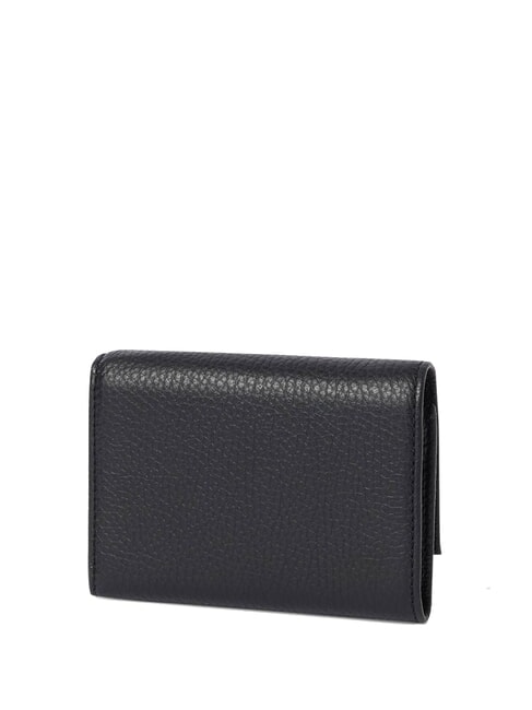 METALLIC SOFT  Cartera pequeña de cuero negro - Carteras Mujer