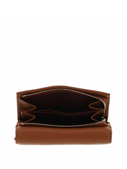 METALLIC SOFT Cartera plegable de piel martillada CUIR - Carteras Mujer