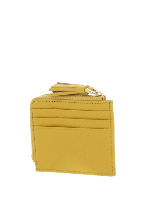 TASSEL Tarjetero con cremallera en piel martillada soleado - Carteras Mujer