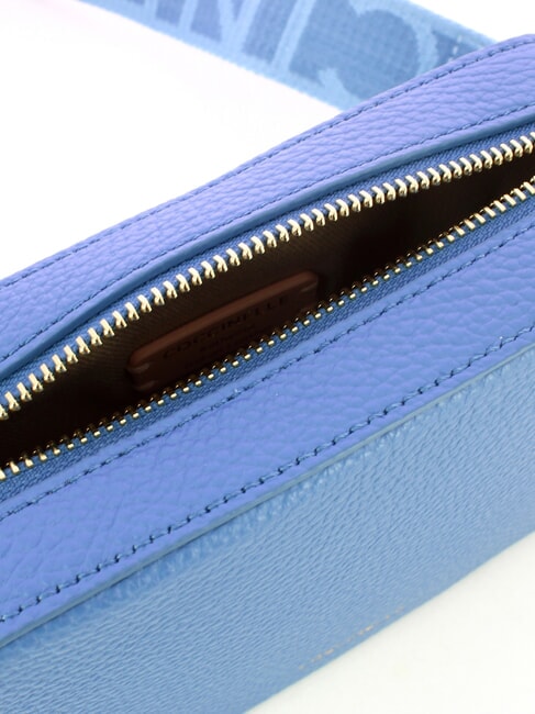 TEBE Bolso bandolera en piel texturizada azul - Bolsos Mujer