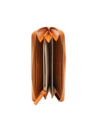 BORBONESE LETTERING PLATE Cartera de cuero con cremallera mandarinas - Carteras Mujer - 2