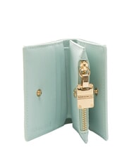 BORBONESE LETTERING Cartera de piel compacta marina - Carteras Mujer - 2