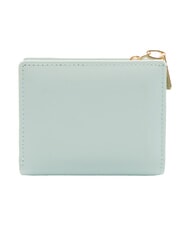 BORBONESE LETTERING Cartera de piel compacta marina - Carteras Mujer - 3