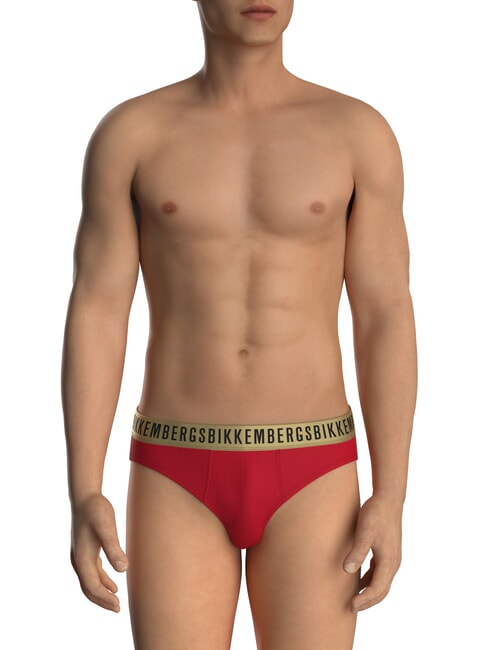 BRIEF 2 resbalones rojo/negro - Calzoncillos de hombre