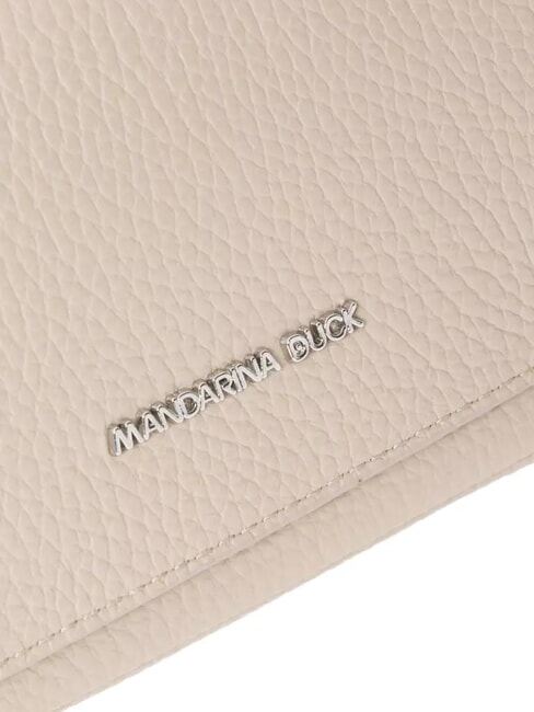 MELLOW LEATHER Mini bolso de hombro de piel gris topo cálido - Bolsos Mujer