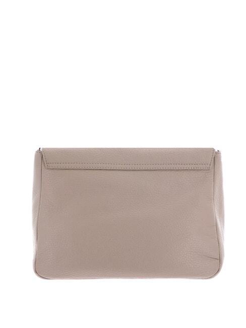 MELLOW LEATHER Bolso de piel con solapa gris topo cálido - Bolsos Mujer