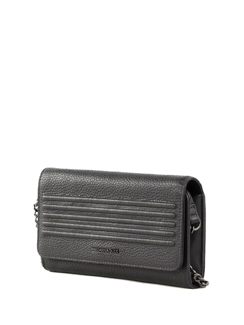 I-CON Cartera de mano de cuero negro - Carteras Mujer