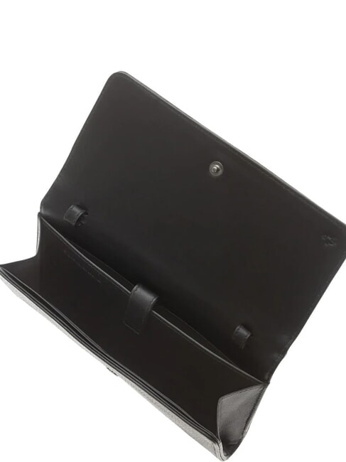 I-CON Cartera de mano de cuero negro - Carteras Mujer