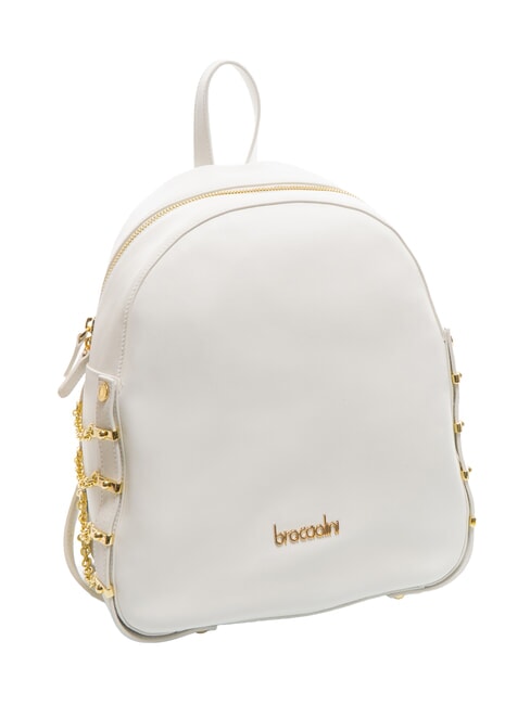 NORA Mochila de cuero con cadenas blanco - Bolsos Mujer