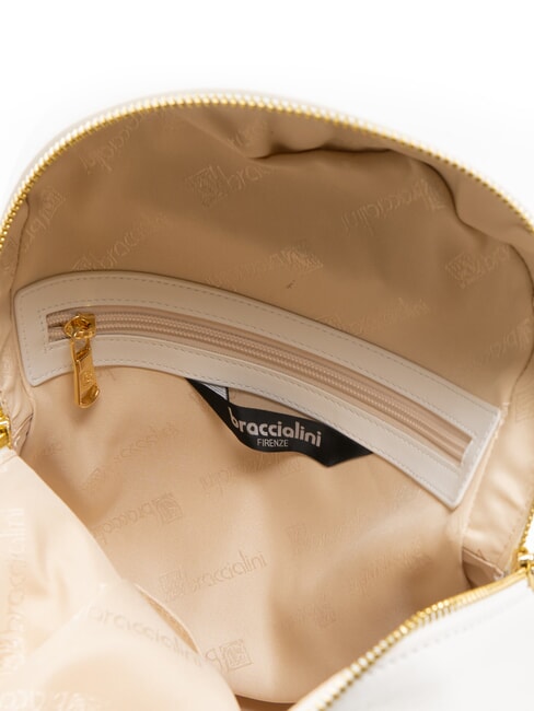 NORA Mochila de cuero con cadenas blanco - Bolsos Mujer