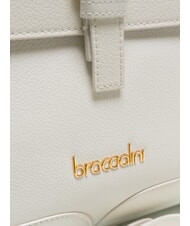 BRACCIALINI HELLEN Bolso maletín de piel con hebilla blanco - Bolsos Mujer - 4
