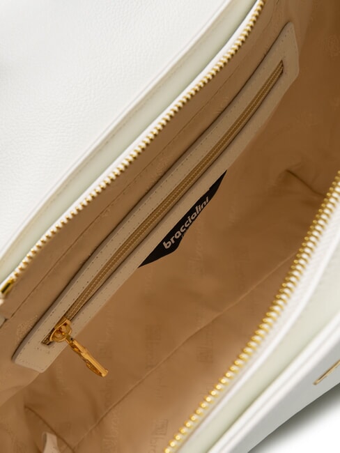 HELLEN Bolso maletín de piel con hebilla blanco - Bolsos Mujer