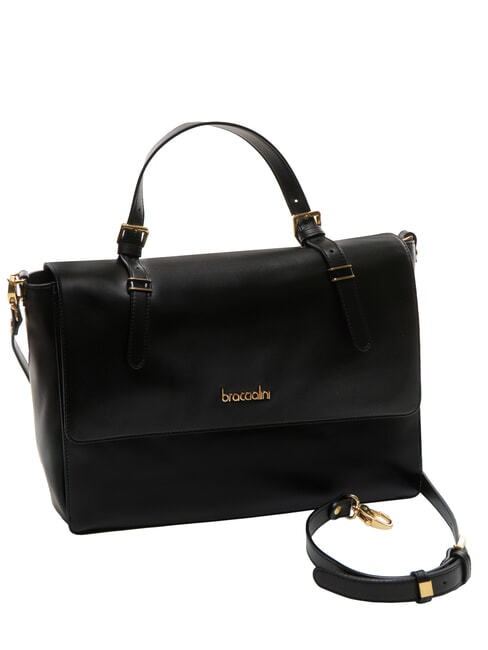 GRETA Bolso malet&iacute;n de piel con bandolera negro - Bolsos Mujer