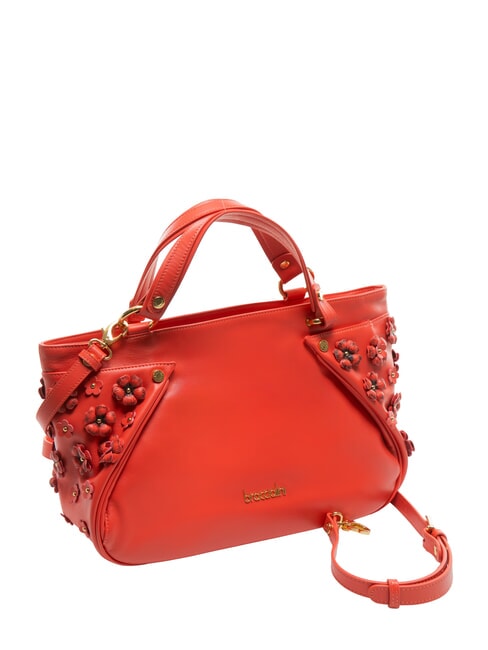 SOFIA Bolso de piel con pequeñas flores rojo - Bolsos Mujer