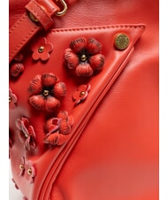 BRACCIALINI SOFIA Bolso de piel con pequeñas flores rojo - Bolsos Mujer - 4