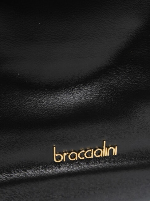 SOFIA Bolso de piel con pequeñas flores negro - Bolsos Mujer