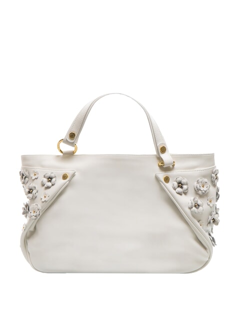 SOFIA Bolso de piel con pequeñas flores blanco - Bolsos Mujer