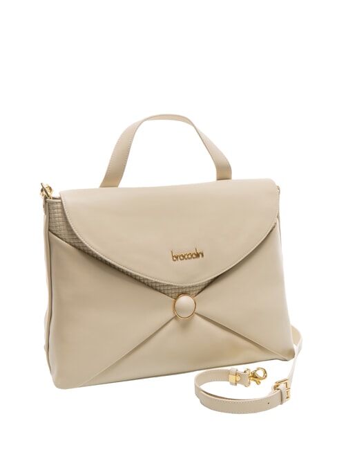 NAOMI Bolso de cuero tipo cartera beige - Bolsos Mujer